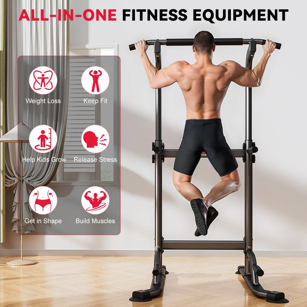 Power Tower Pull Up & Dip Station Multi-Function Home Strength Training Fitness Workout Station for Home Gym Strength Training