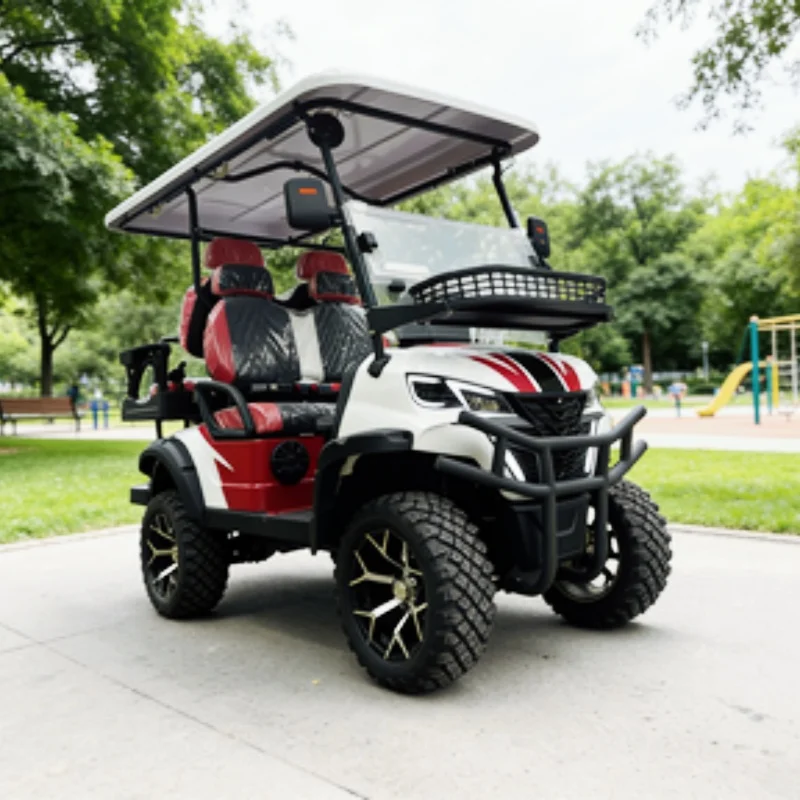 

Высокопроизводительная заводская поставка, китайский 72 В литиевый подъемный 4-местный электрический гольф-кар, клубный автомобиль для взрослых, гоночный автомобиль Livery