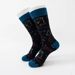 MYORED 1 pair of Autumn and winter new navy blue sock mouth equation men's cotton socks in the tube socks fashion