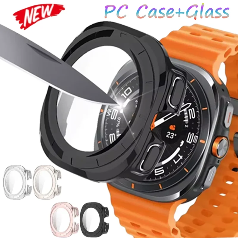 PC-Gehäuse + Glas für Samsung Galaxy Watch 8 Ultra 47 mm gehärtetes Glas Displayschutzfolie Galaxy Watch 7 Ultra 47 mm Zubehör