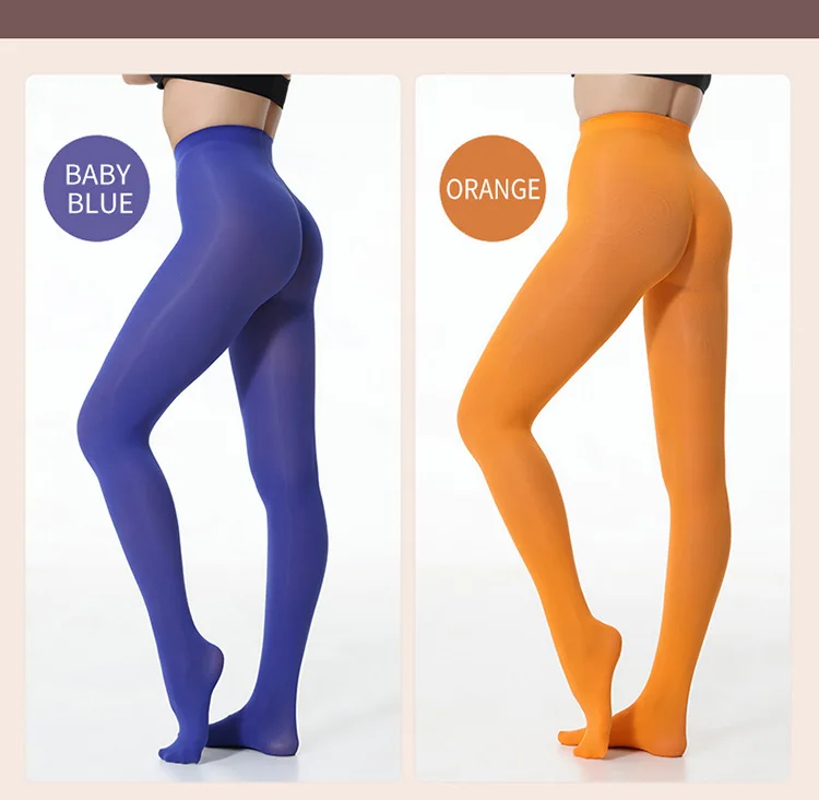 45-65 kg Frauen Plus Größe Sexy Strumpfhosen Gestrickte Grüne Tanzen 40d Farbe Strumpfhosen Neue Strümpfe Leggings Mode mädchen Weiße Socken – Detail 1