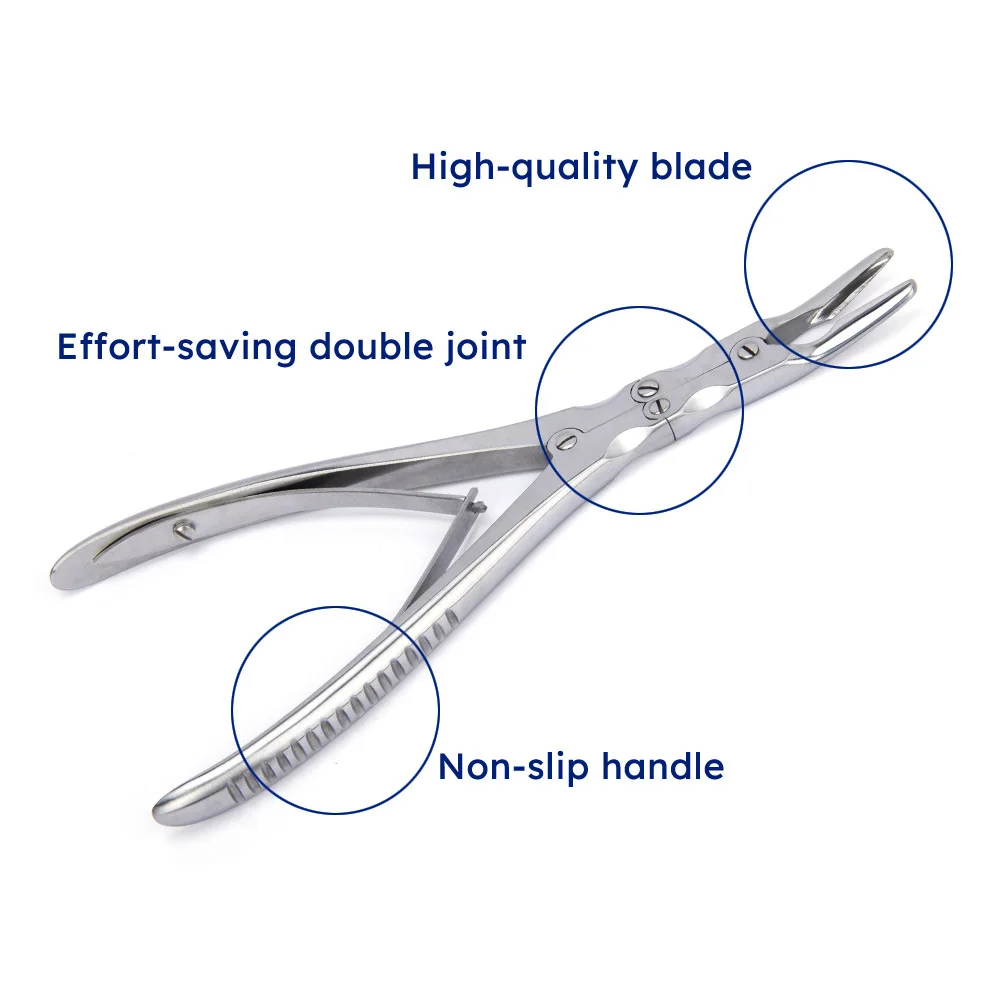 1pcs Double Action Bone Rongeurs Plier High Quality 18.5cm For/Pets/Orthopedic Instrument Straight Curved Jaws Forceps