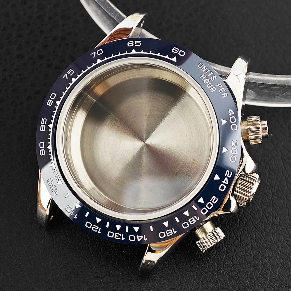 

39.3mm Silver Steel Watch Case, Men Chronograph Watch CaseReplacement,Compatible with VK63 Movement, 20mm Strap Watch box