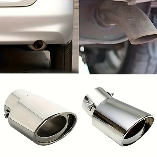 Tubo de escape modificado de acero inoxidable para automóvil, accesorios para automóvil, punta de silenciador de garganta trasera, silenciador dorado