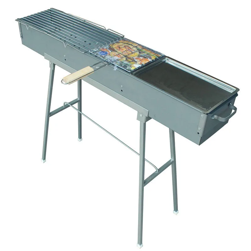 Charcoal grill thickened lamb skewers outdoor grill one meter long