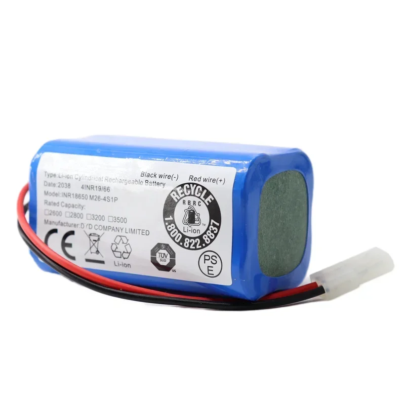 New 14.8V 3200mAh Li-ion Battery for Xiaomi G1 MI Robot Vacuum-Mop Essential MJSTG1 Robot Vacuum Cleaner 18650 Battery Pack