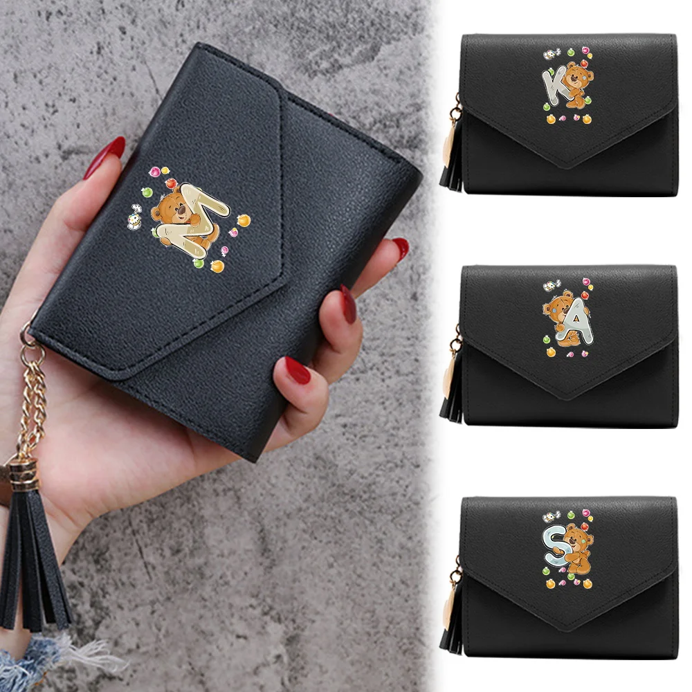 Wallet Women Rfid Blocking Small Compact Luxury Leather Pocket Wallet Ladies Mini Purse with ID Window Cute Beat Pattern