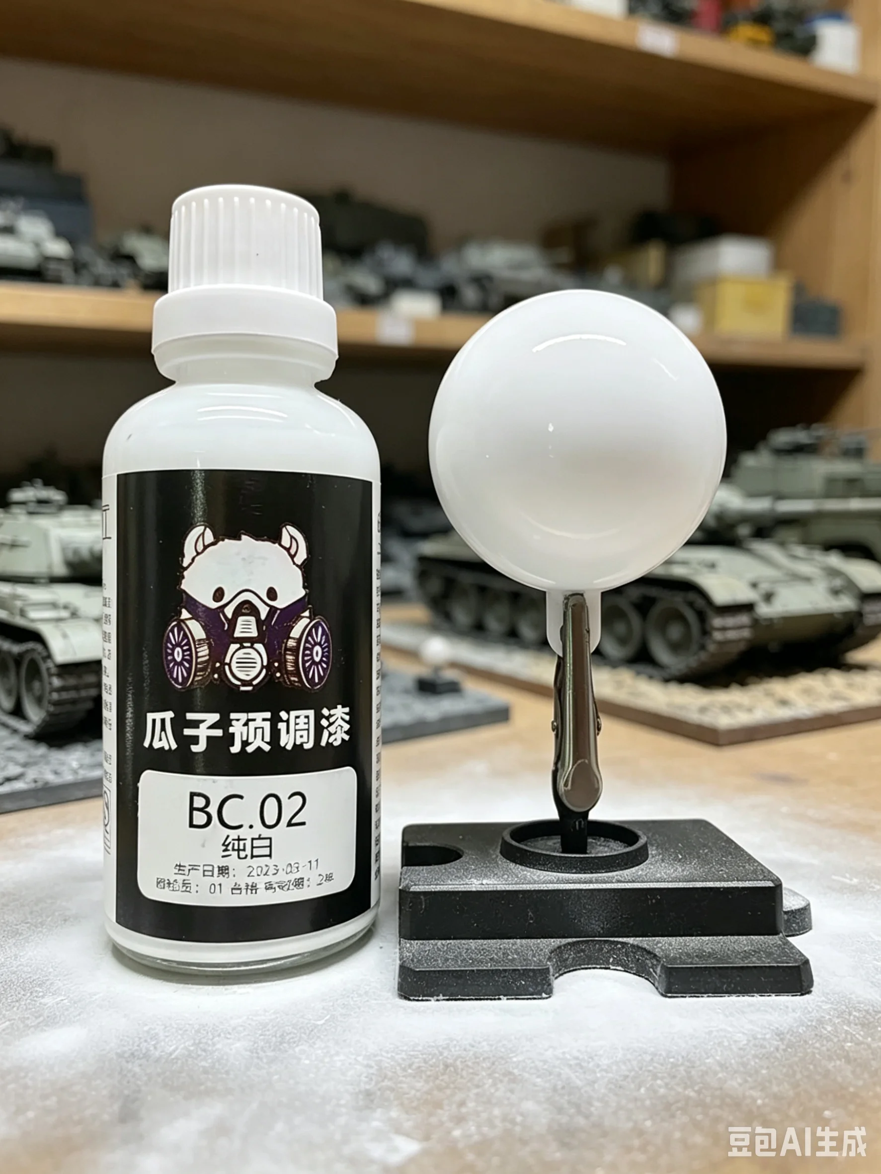 HAMPAINT Paint Pigment BC.02 Pure White Oily Basic Color Model Spraying Coloring 3D Printer Parts 50ML