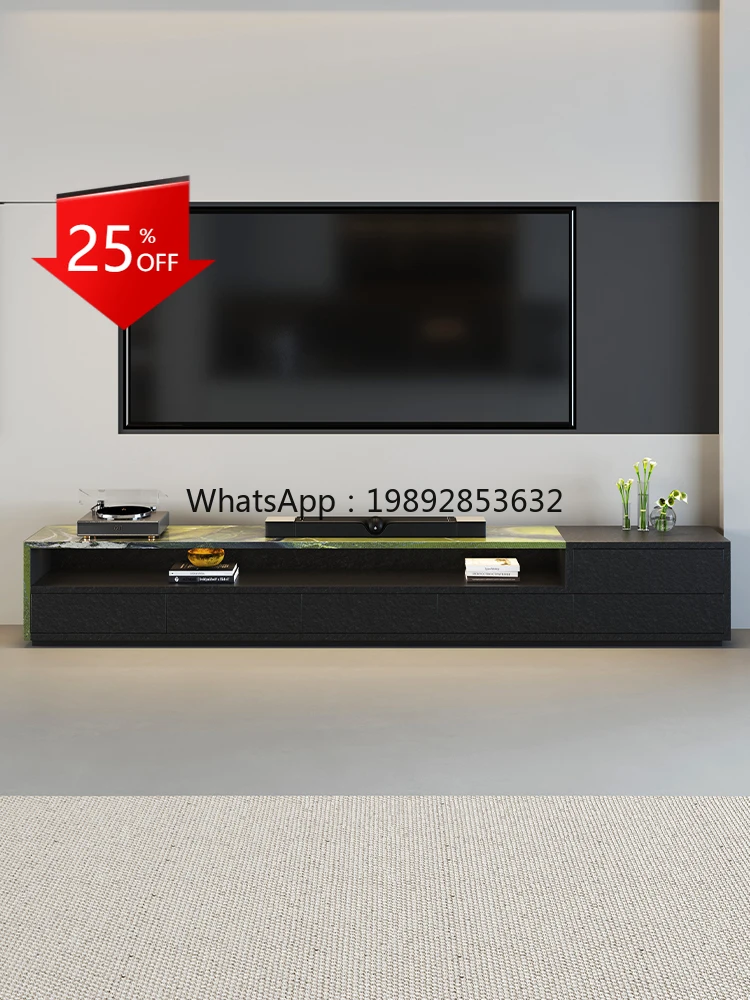 

LYY Full Rock Board TV Cabinet Living Room Tea Table Household High-end TV Cabinet Floor Storage