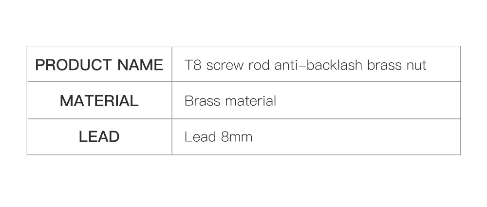 T8 Anti Backlash Spring Loaded Nut Messing Elimination Gap Nut Wird verwendet, um Ender 3 CR-10 T8 Leitspindel DIY CNC 3D-Drucker zu aktualisieren – Detail 2