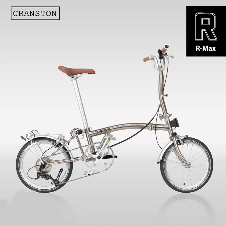 CRANSTON Gun Grey M/S 16 Inch Folding Bike 9 Speed Disc Brake Adult Student Portable Bicycles