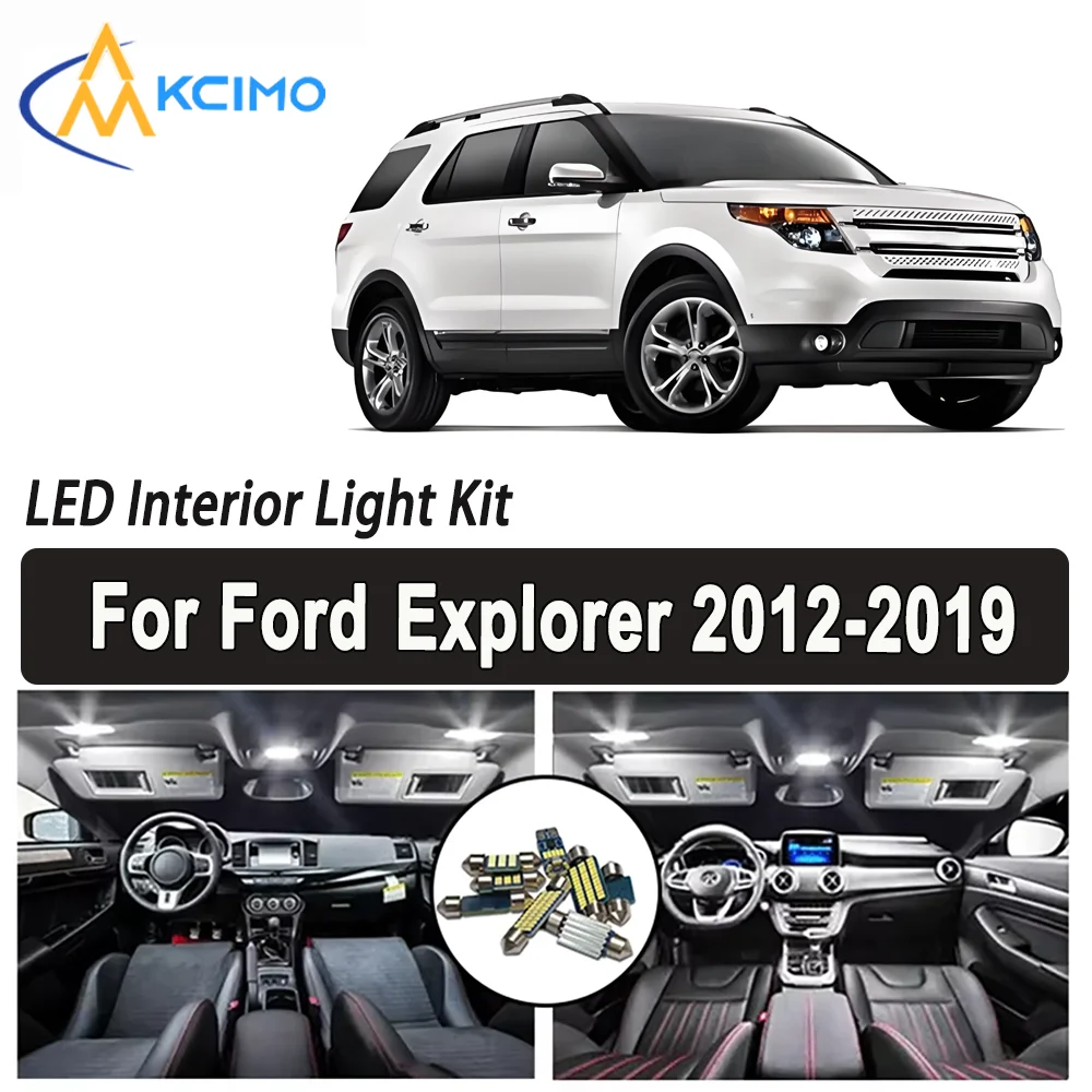 

Kcimo LED For Ford Explorer 2012 2013 2014 2015 2016 2017 2018 2019 Premium Bright LED Interior Dome Map Trunk Light Kit Car Led
