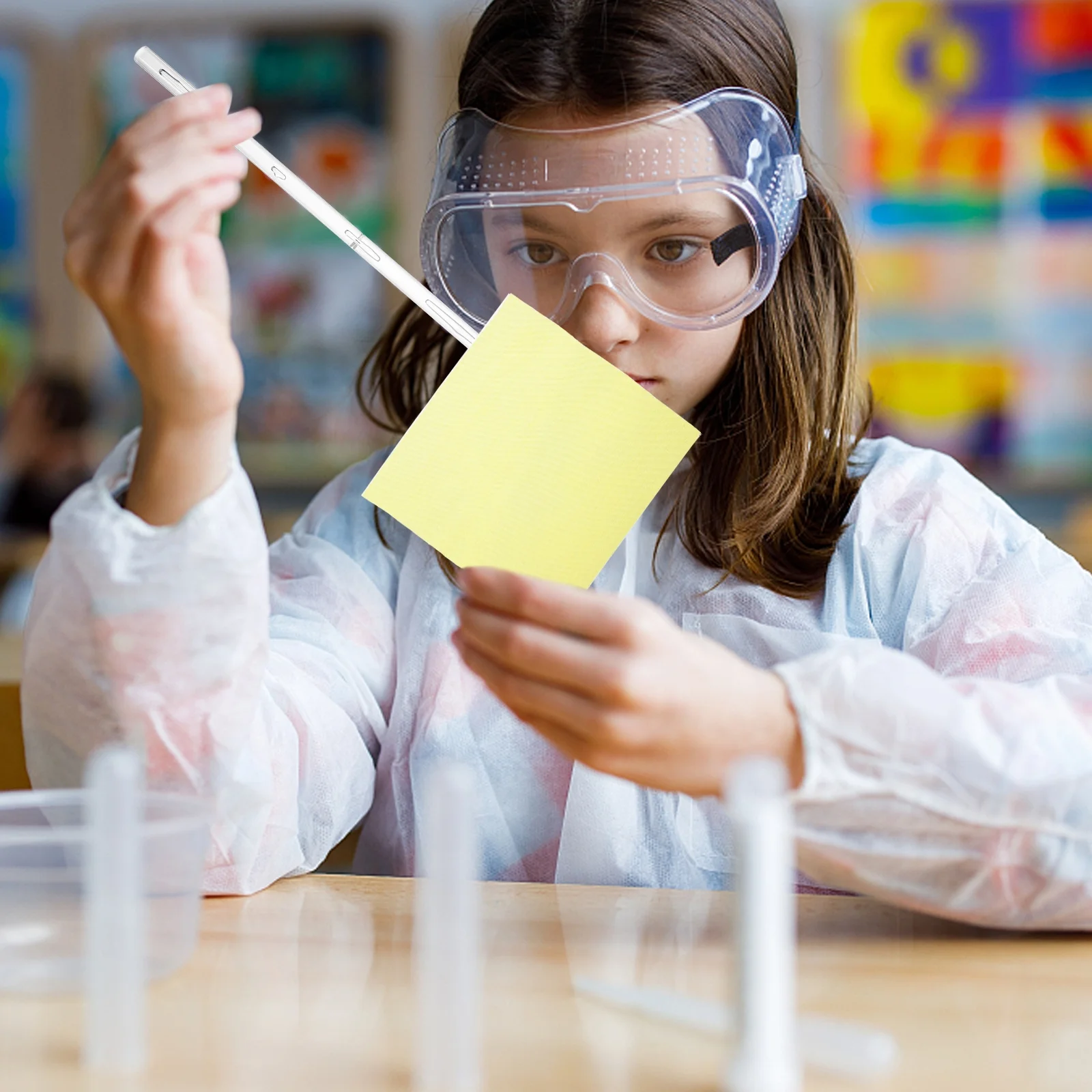 

2 set Electrostatic Experiment Glass Stick Silk Cloth Physical Experiment Tool For School Teaching Friction Electrification