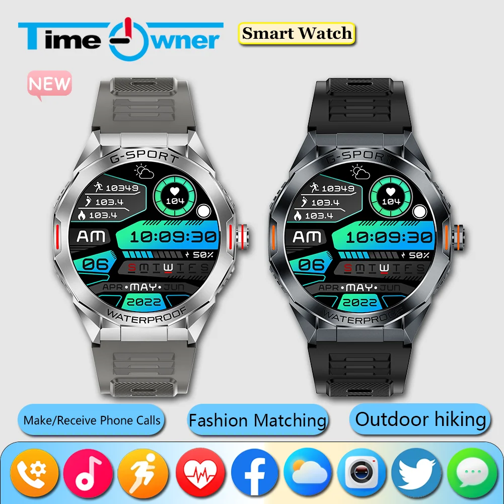 

Time Owner New Smart Watch Men TFT HD Screen Bluetooth Call Sports Heart Rate Health monitor IP68 Waterproof SmartWatch bracelet