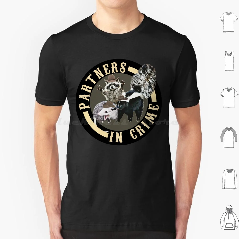 Partners In Crime Possum Raccoon Skunk Cowboys T Shirt Cotton Men Women DIY Print Possum Opossum Racoon Skunk Cowboy Cowboys