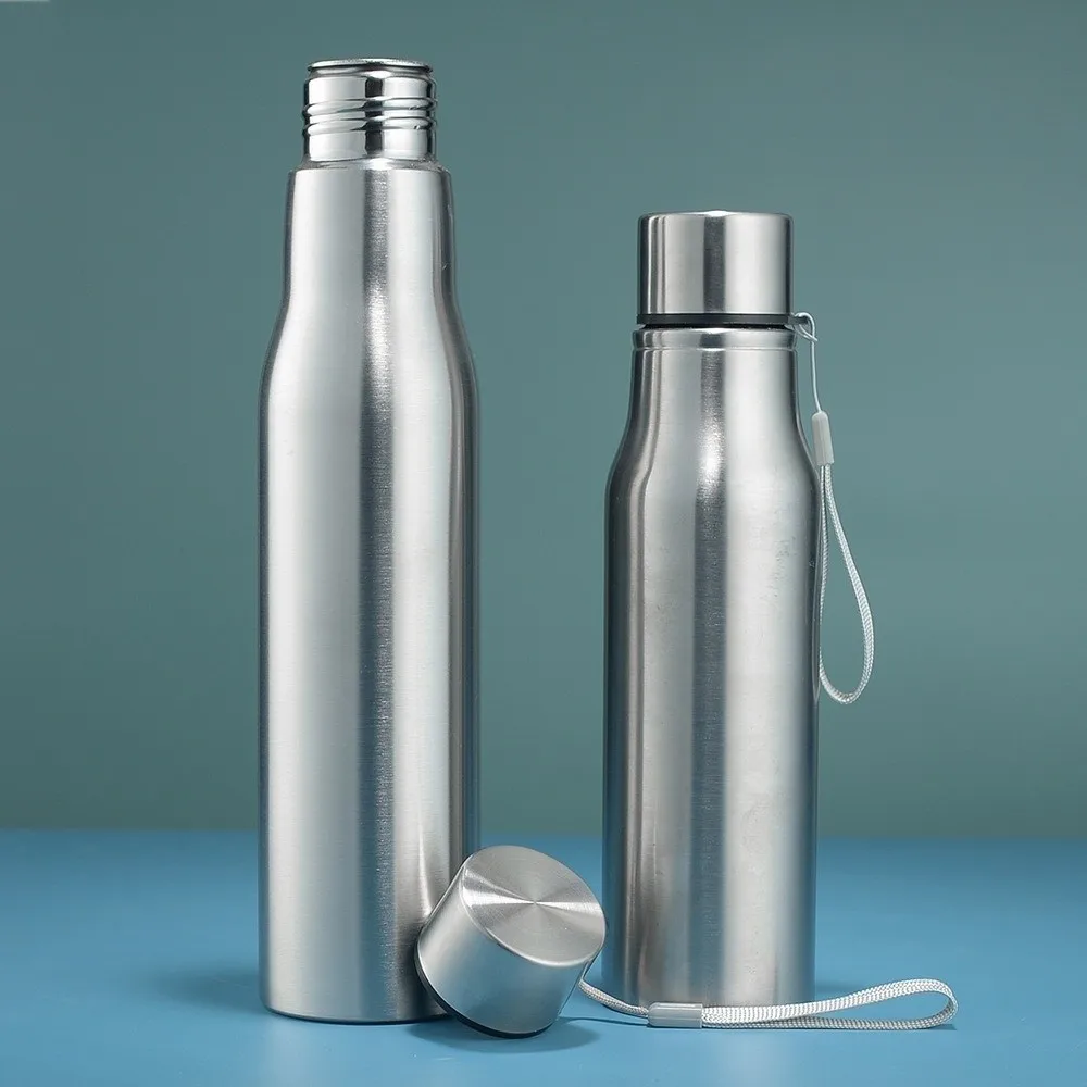 

Portable 500ml/750ml/1000ml Water Bottle Leakproof Stainless Steel Flask Drinkware Single-layer Cold Water Cup Travel