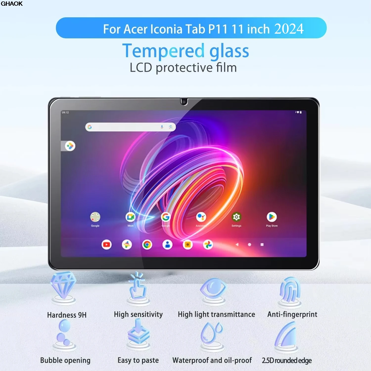2 حزمة واقي من الزجاج المقسى لشركة أيسر Iconia Tab P11 11 بوصة 2024 واقي للشاشة مقاوم للخدش HD Clear P11-11-8113