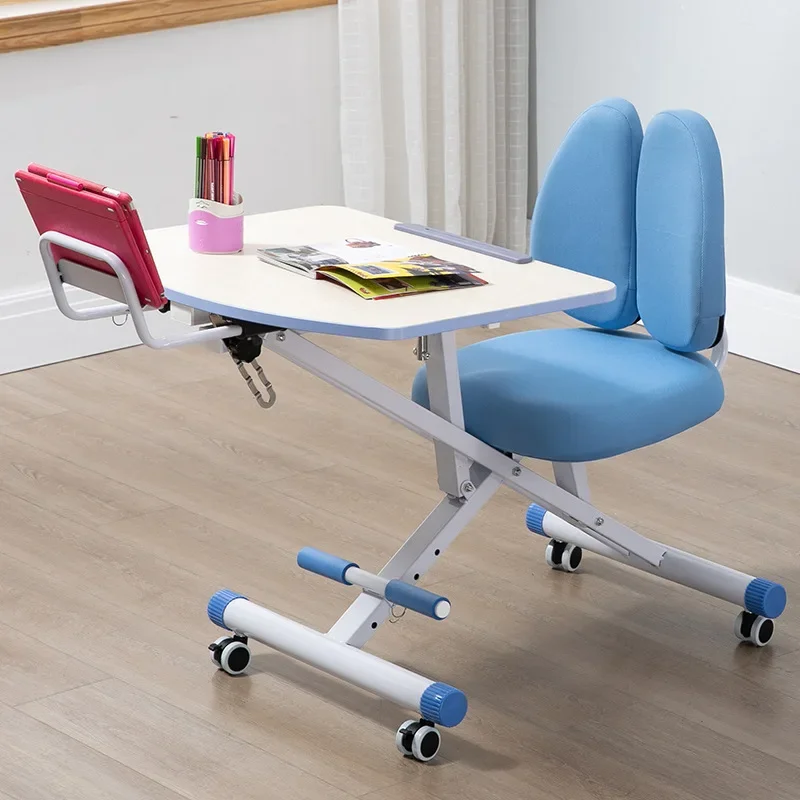 

high quality folding kids study table and chair set foldable children's students study chair with table for girls