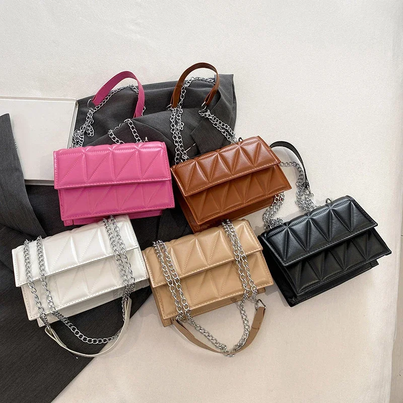 

Дизайнерская модная женская сумка через плечо, женские сумки из искусственной кожи с ручкой, сумки через плечо с цепочкой и ремешком для женщин