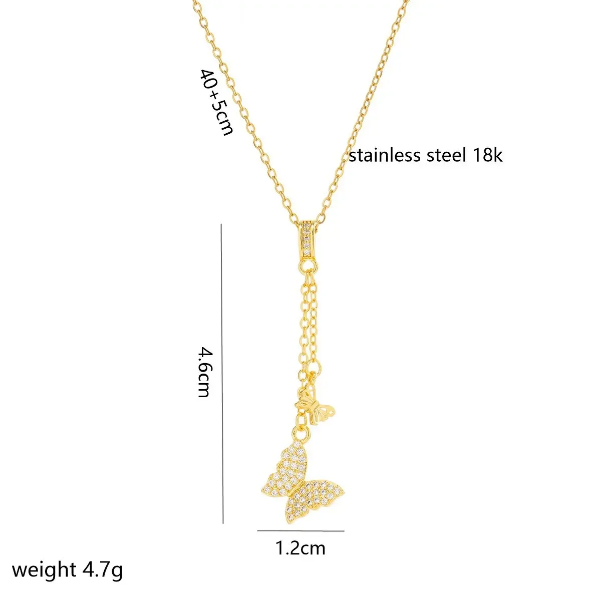 

The brand-new summer tassel butterfly titanium steel necklace is a versatile woman. These two butterflies are very delicate.