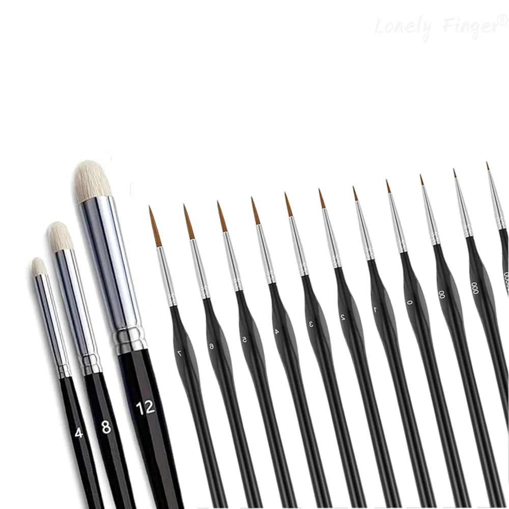 Miniature Paint Brushes, 3/11/14 PCS Dry Brush Model Brushes, Micro Detail Paint Brush Set for Acrylics, Oils, Figurine