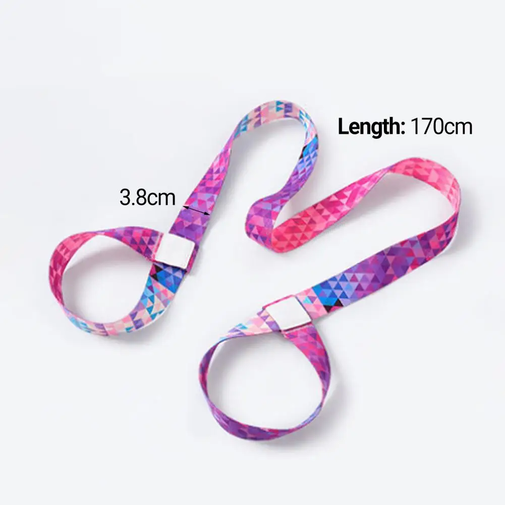 Adjustable Digital Print Thicker Yoga Belt Stretch Band High Density Yoga Mat Sling Strap Fitness Accessories