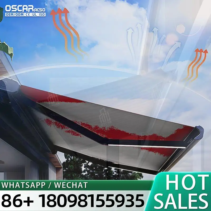 

Outdoor Electric Retractable Aluminum Sun Canopy for Rain with Durable Waterproof Fabric Ideal for Coffee Shops and Outdoor Spac