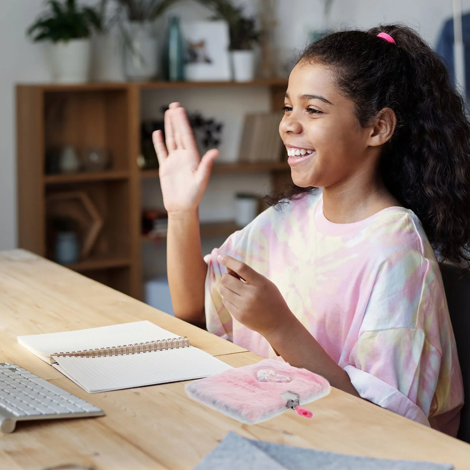 Girl's Diary Girls with Lock Note Books Cartoon Kids Journal Lockable Plush Locking Notebook