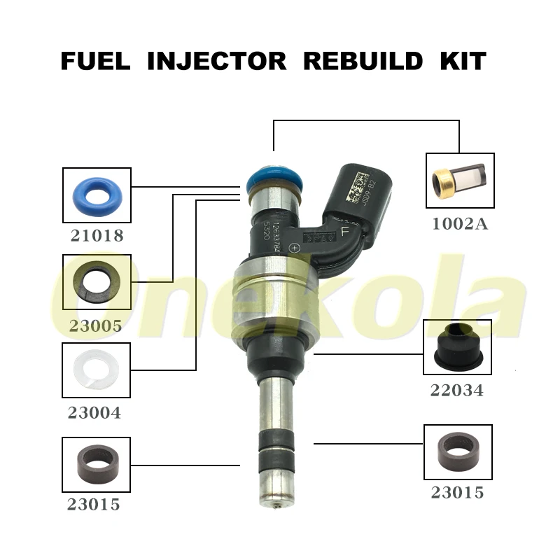 

Fuel Injector Service Repair Kit Filters Orings Seals Grommets for 12608362 12633789 12633784 Chevrolet GMC Buick Regal 2.4L