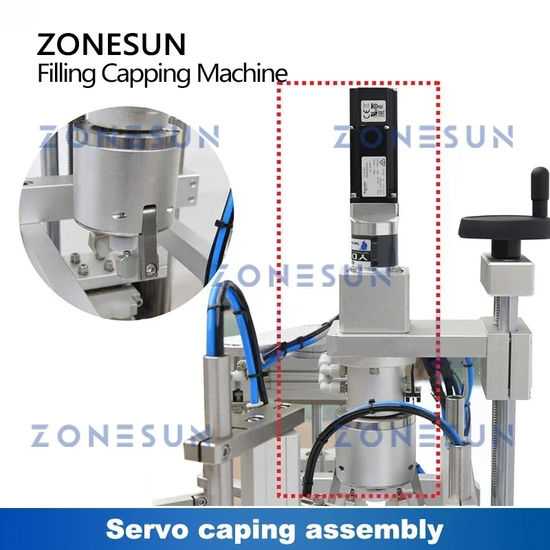 ZONESUN ZS-XBFC25S Riempitrice e tappatrice automatica per tubi campioni con sistema di alimentazione del tappo per l'imballaggio di reagenti per fiale