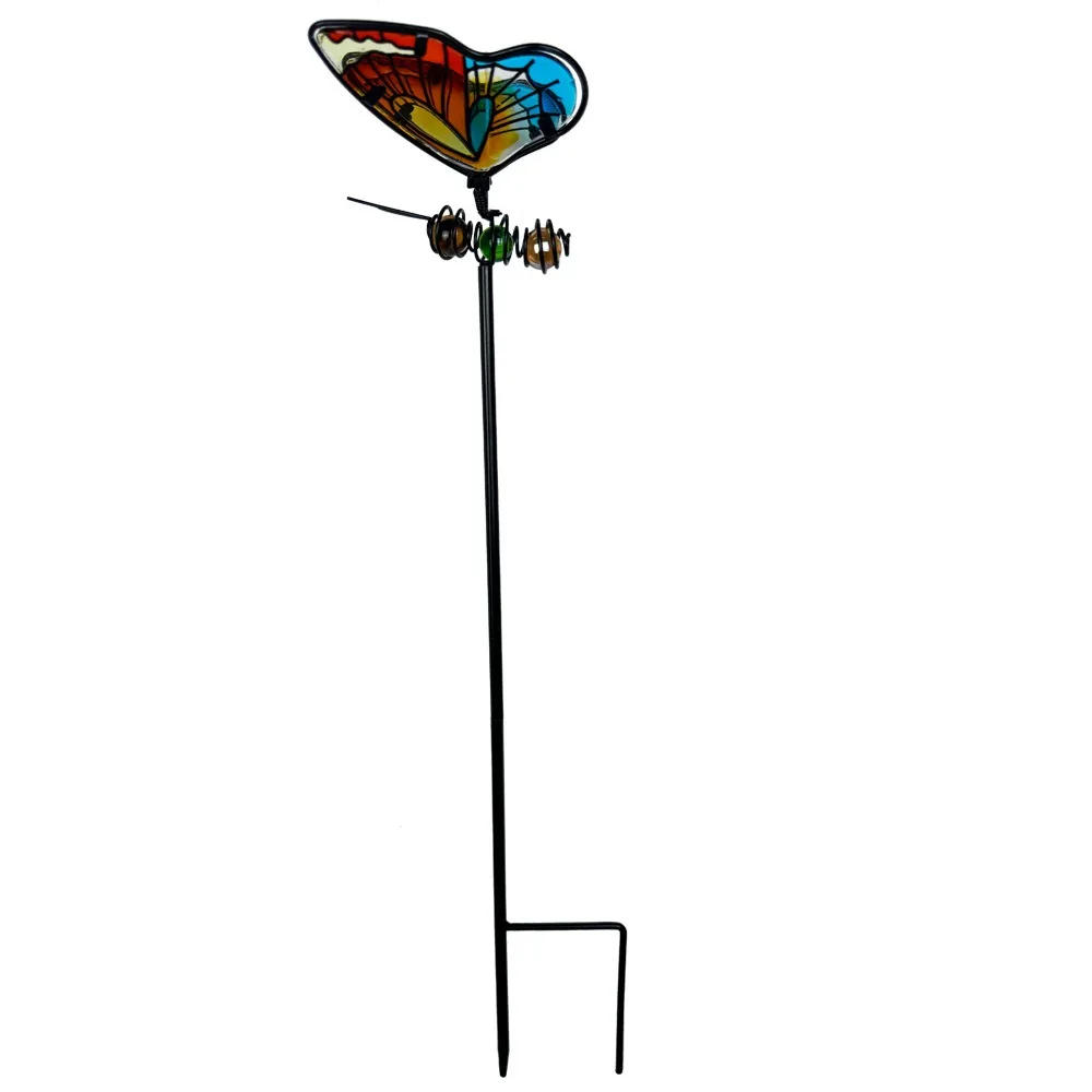 

Garden Ornaments Metal Dragonfly Garden Stake Creative Colorful Ground Stake Luminous Art Decorative Floor Plugs Outdoor