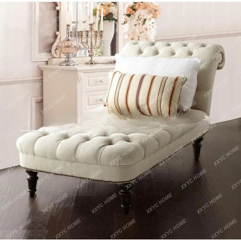 Living room chaise longue furniture balcony log fabric buckle soft bag beauty couch leisure sofa recliner