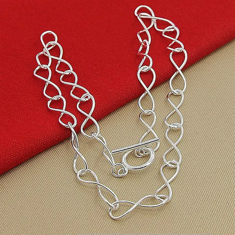 Fashion silver color 8-shaped necklace jewelry men and women jewelry wedding engagement jewelry