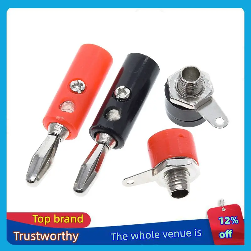 TZT 1/3set Male And Female J072 4mm Banana Plug Male And Female To Insert Connector Banana Pin DIY Model Parts