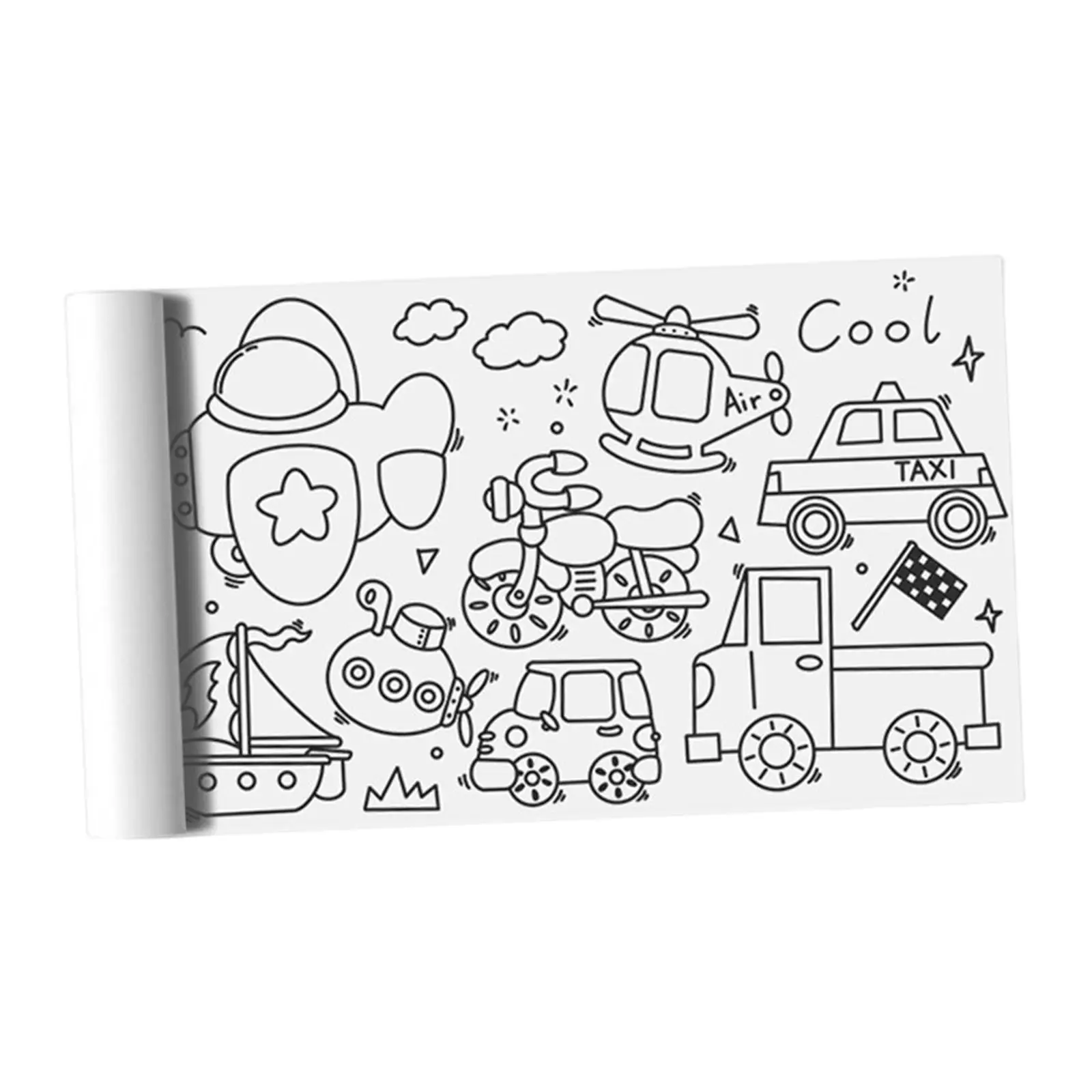 Continuous Kids Coloring Paper Roll Perfect Travel Activity Colorable Wall