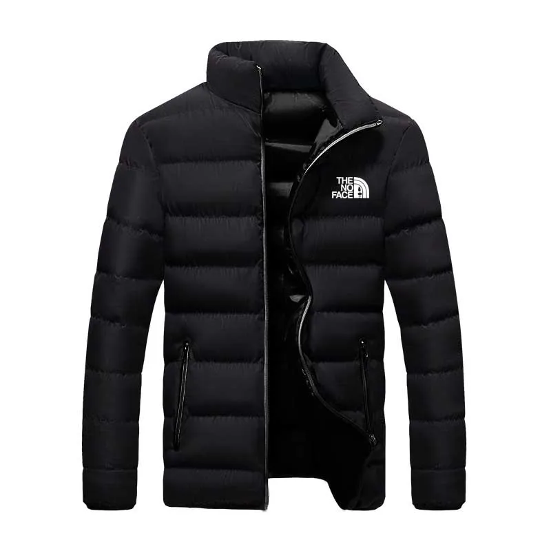 Inverno novo grosso dos homens quentes parka jaquetas casuais outwear casacos sólido gola masculino windbreak algodão acolchoado para baixo jaqueta