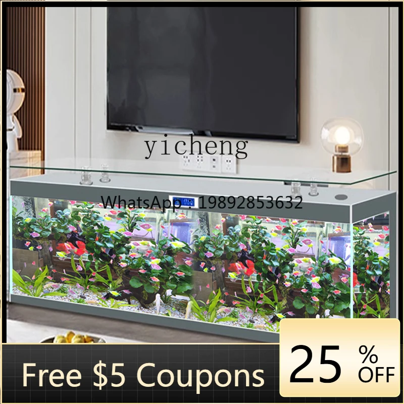 

Аквариум YGG для гостиной, напольный, от пола до потолка, с нижним фильтром, большой, в качестве тумбы под телевизор