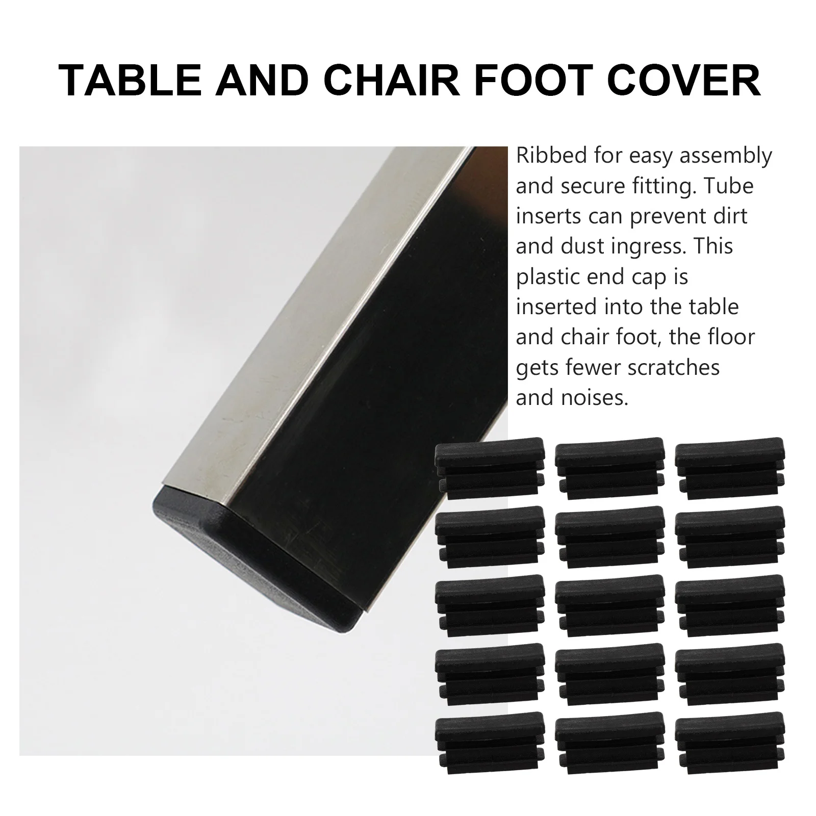 100 قطعة كرسي الطاولة قبعات القدم مربع بولي كلوريد الفينيل البلاستيك نهاية المقابس ل أرجل قطع الأثاث تصميم مضلع سهلة التركيب الغبار الطابق #3