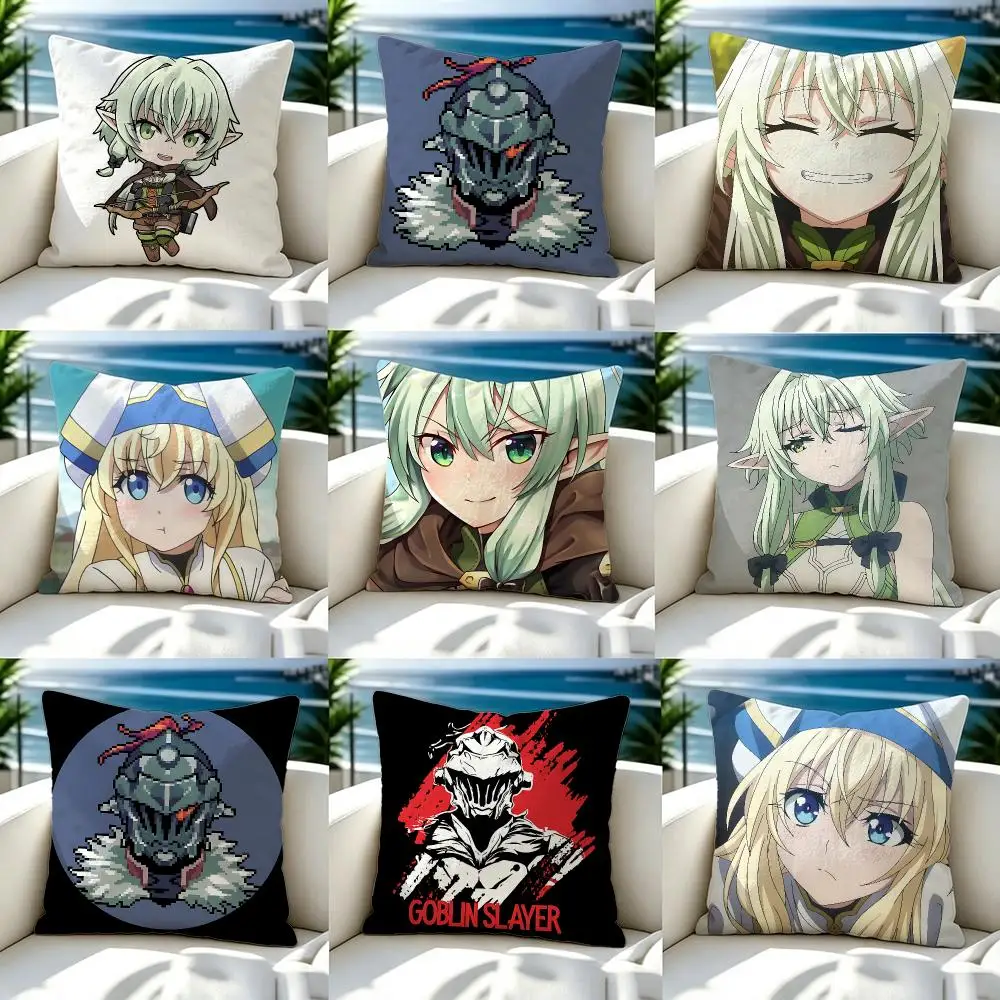 Anime Goblin Slayer Cushion Cover Premium Skin‑Friendly Short Plush Pillow Cover, Airy Casual Cushion for Hotel Homestay