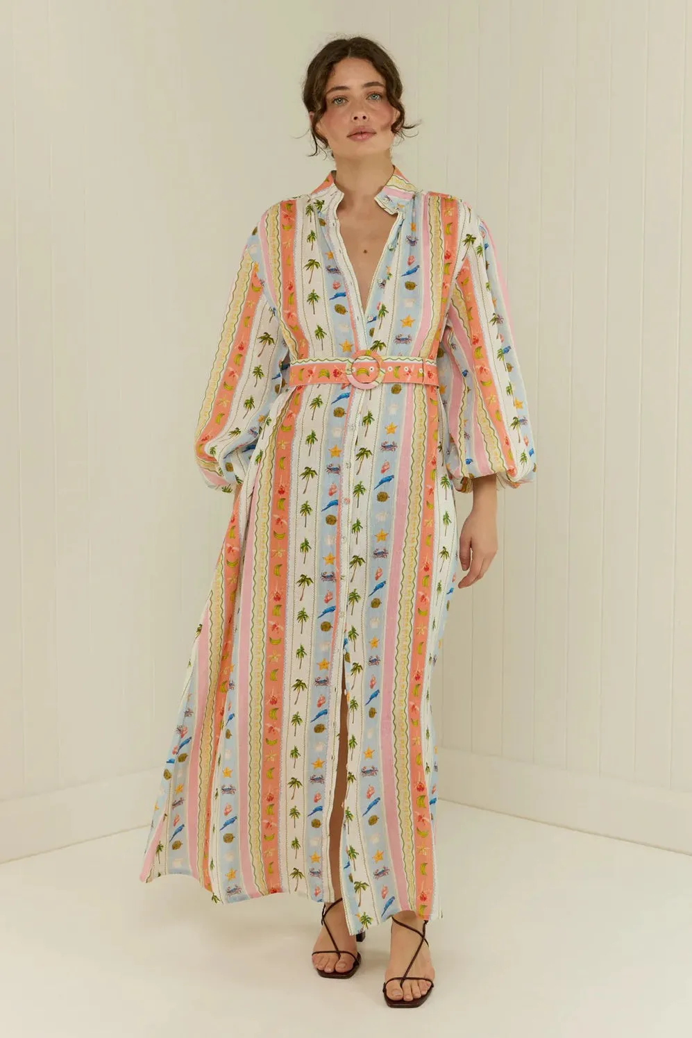 

European and american cross-border 2026 new collection: vacation-ready linen bodycon maxi dress with flowy skirt