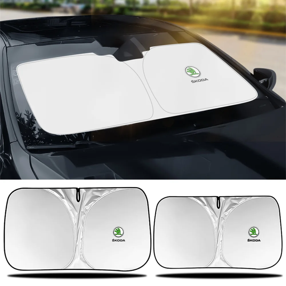 Car Sunshade Summer Sun Shade Cloth Foldable for Skoda Octavia 2 3 Kodiaq Fabia Karoq Superb 3 2 Kamiq Felicia Scala Citigo Yeti