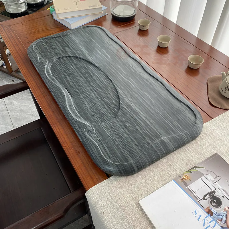 ^Hospitality Irregular Tea Tray Ceremony Drainage Ceramic Decorative Serving Tea Tray Accessories Coffee Bandejas Home Products