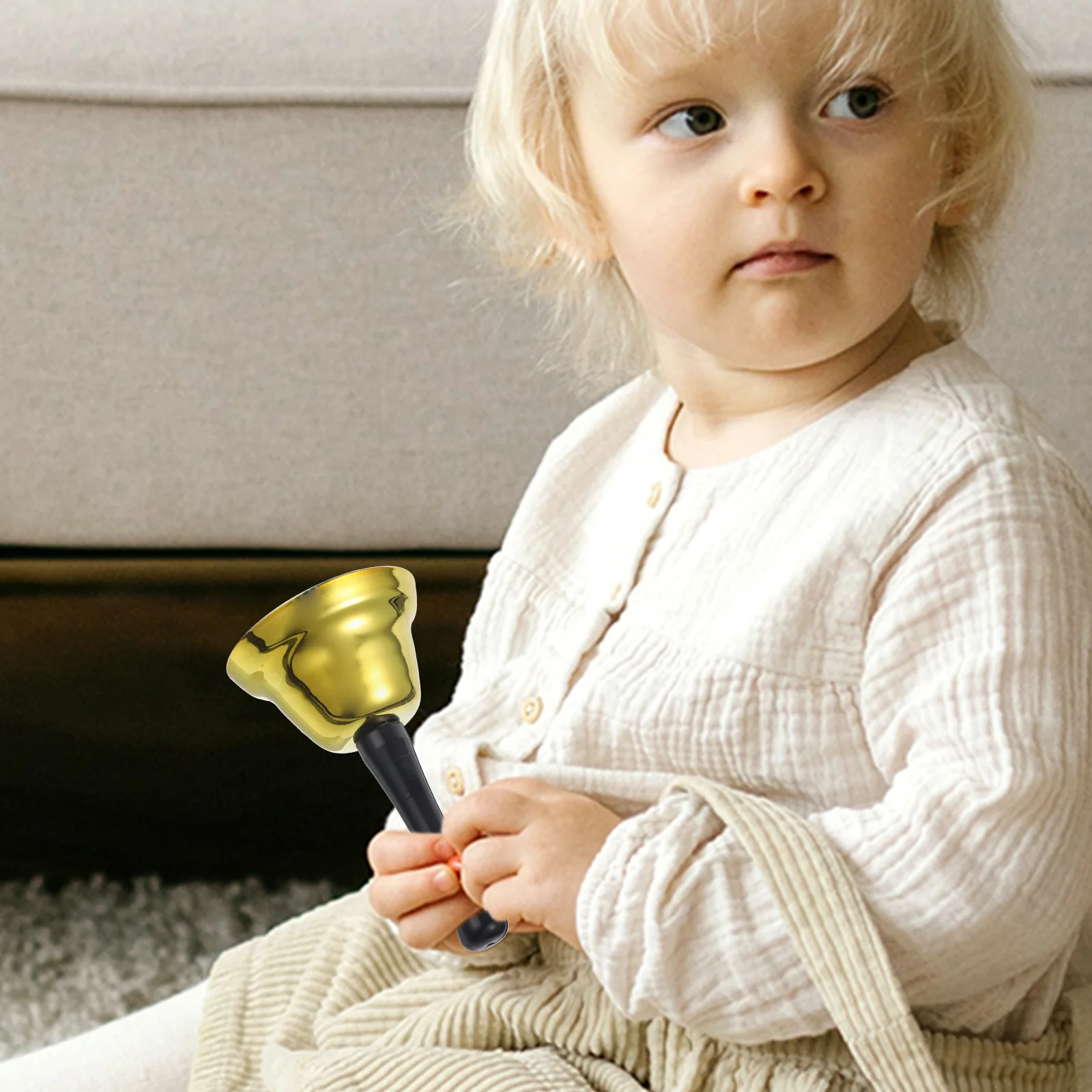 6 قطعة عيد الميلاد اليد جرس أجراس معدنية ديكور حفلة دعوة أجراس صوت عال لمطعم بار جرس اليد المعدنية #5