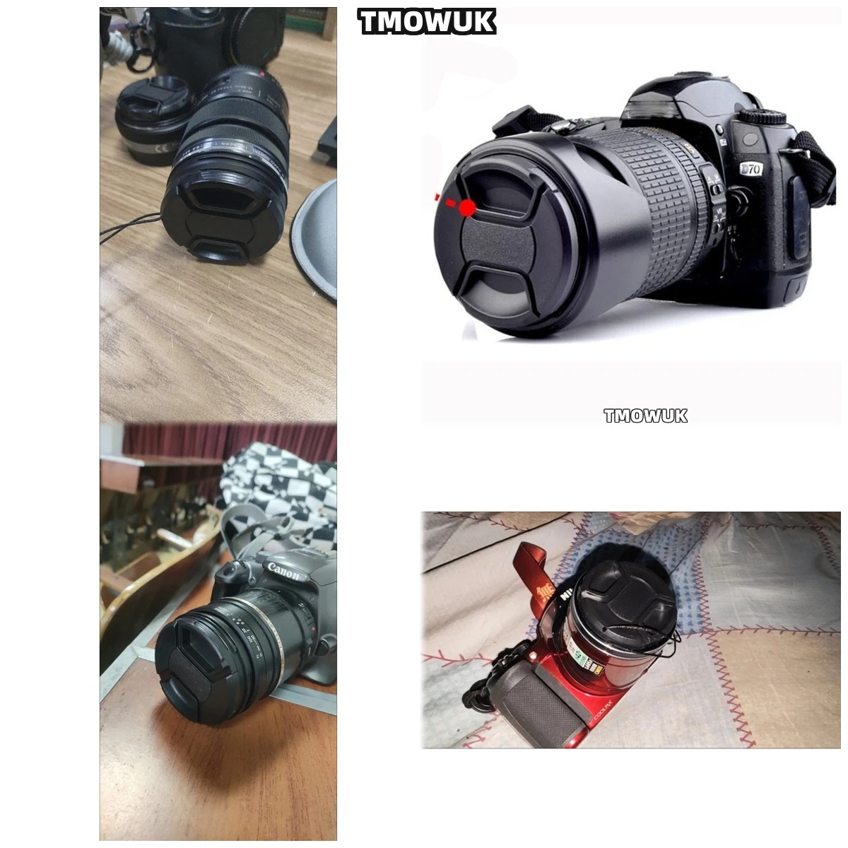 

For Panasonic S1H S1R G85 GM1 GH4 GX1 GF5 ZS100 DMC-FZ28 DMC-FZ38 Camera Lens Cap Protective Cover Center Pinch Snap-on 49mm 52