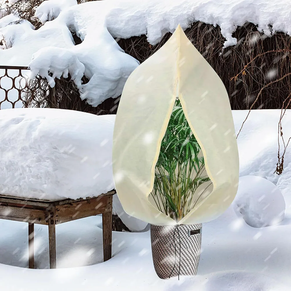 Couverture de protection pour plantes en tissu non tissé, blanche, respirante, facile à installer, pour la protection contre le gel et la prospérité des plantes