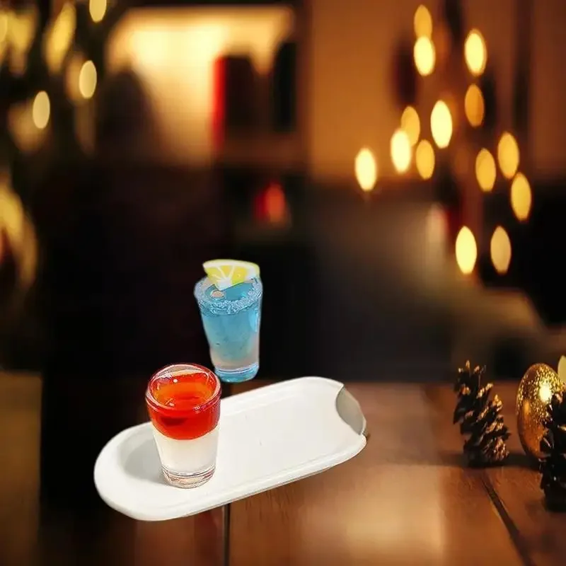 4PCS 1:12 Dollhouse Miniature Cocktail Tray Model Beverage Toys DIY Accessories Micro Scene Decoration