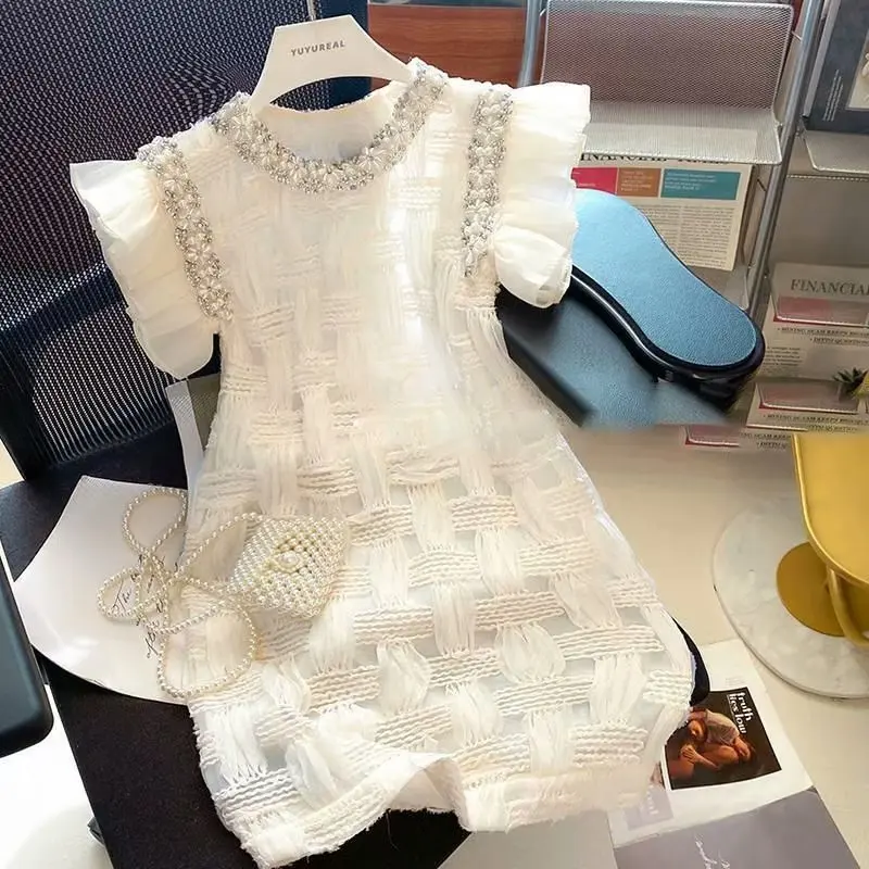 

Платье принцессы для девочек-подростков, новинка 2025, модные праздничные костюмы, детская повседневная одежда, милые детские костюмы