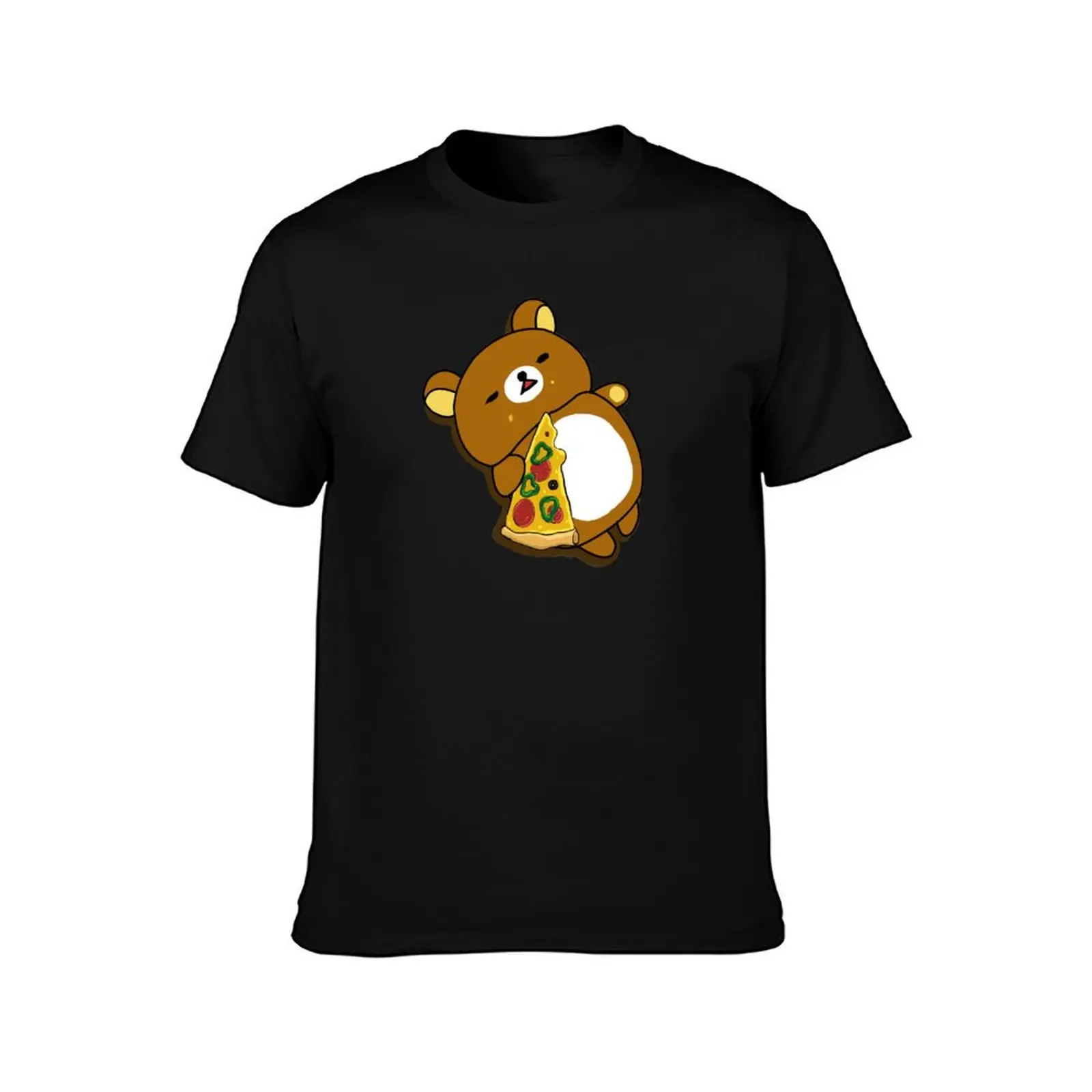 Rilakkuma the Sleepy Pizza Bear T-Shirt Soft Anti-Shrink Cotton Tee T-Shirt