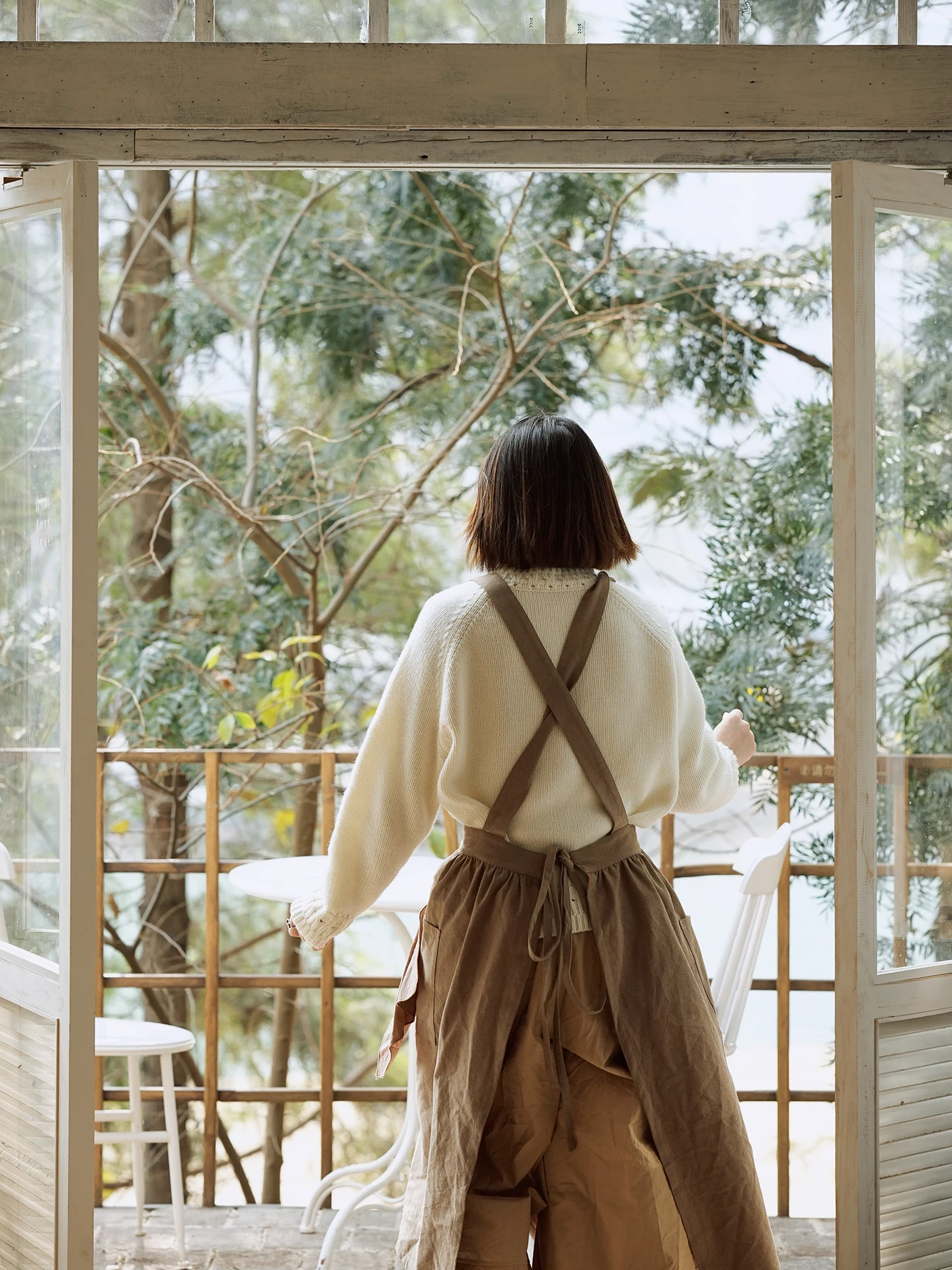 

Женский художественный фартук-жилет из хлопково-льняной смеси, приталенный, средней длины, цвет кофе, для художников, на каждый день