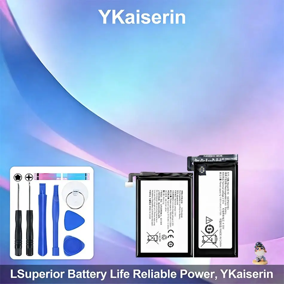 

Аккумулятор для мобильного телефона Vivo X Flip с отличной работой при низких температурах, 1181 мАч, 3173 мАч, высокая емкость, B-W9 + B-X0